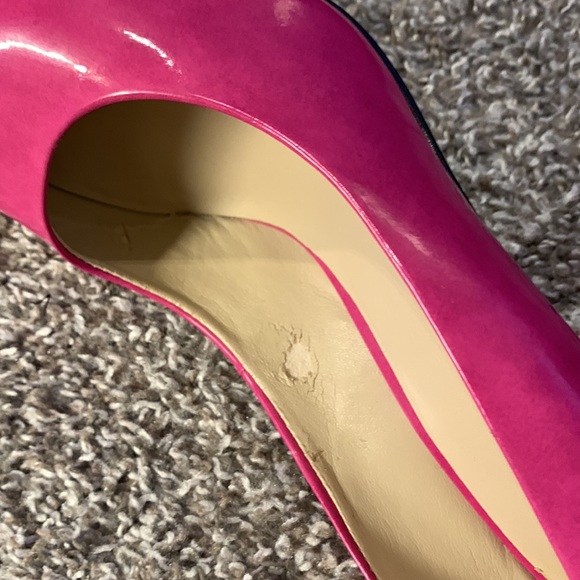 Used Nine West Gwendle Pink Patent Size 10 Heels. - Picture 5 of 10